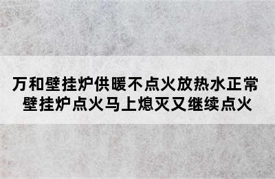 万和壁挂炉供暖不点火放热水正常 壁挂炉点火马上熄灭又继续点火